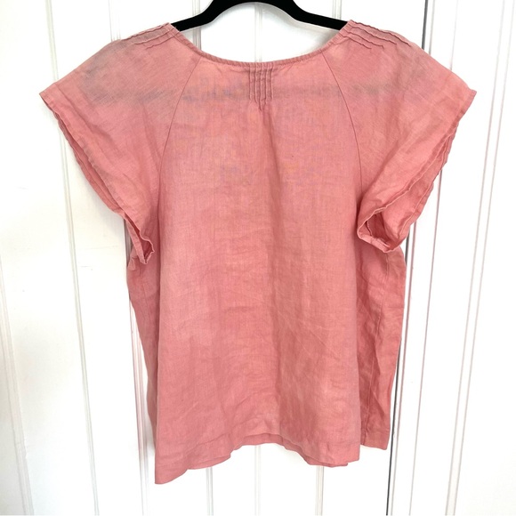 Juicy Couture Linen Rose Pink Short-Sleeve Blouse Size M - L - Picture 2 of 12